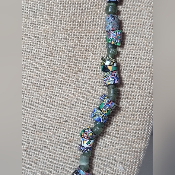 Antique - Vintage Venetian Cane Millefiori Murano Old World Trade Bead Necklace - Picture 12 of 12